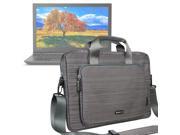 Evecase Toshiba Satellite C55 C5240 C5241 B5100 15.6 Inch Laptop Case Briefcase Bag with Handle and Shoulder Strap Gray