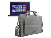 Evecase NEW Dell i3542 6003BK Touch Screen 15.6 Inch Classic Padded Briefcase Messenger Bag with Shoulder Strap and Handle – Gray