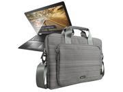 Evecase Lenovo Flex 3 Flex 2 15.6 Inch Touchscreen Laptop Case Computer Classic Padded Briefcase Messenger Bag with Shoulder Strap and Handle – Gray
