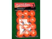 Orange Plastic Wiffle Type Practice Golf Balls Dozen