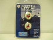 Golf Hat Clip w Magnetic Ball Marker NEW MLB Indians