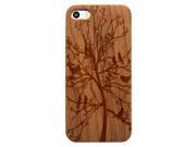 Laser Engraved Wood Phone Case Birds on a Tree Maple Cherry Black Cork for iPhone 4 4s iPhone 5 5s SE iPhone 6 6s iPhone 6 6s Plus Galaxy S4 Galaxy