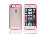 Apple Iphone 5 Plastic Cover W Gummy Silicone Border Hot Pink Frost White