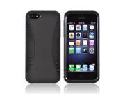 Apple Iphone 5 Hard Back Over Crystal Rubbery Soft Silicone Skin Case Black