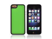 Apple Iphone 5 Hard Back W Gummy Silicone Border Neon Green Black