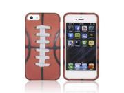 Apple Iphone 5 Rubberized Plastic Cover Silver Brown Football