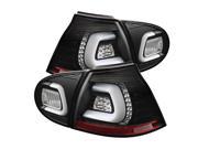 Volkswagen Golf V 06 09 LED TURN SIGNAL LED Tail Lights Clear Lens with Black Housing
