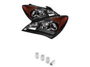 Hyundai Genesis Projector Headlights Halogen Model Only Not Compatible With Xenon HID Model LED Halo DRL Black Housing With Clear Lens
