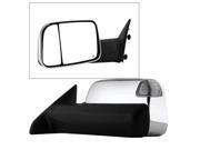 Dodge Ram 1500 09 12 Manual Extendable POWER Heated Adjust Mirror with LED Signal Chrome Housing LEFT Fit Ram 2500 3500 10 12