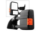Ford SuperDuty 99 14 Manual Extendable Manual Adjust Mirror with LED Signal Amber LEFT
