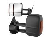 Chevy Silverado 07 12 Manual Extendable POWER Heated Adjust Mirror with LED Signal Amber Left