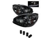 Mercedes Benz S Class Projector Headlights Halogen Model Only not compatible with Xenon HID Model DRL Black Housing With Clear Lens
