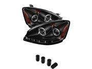 Nissan Altima Projector Headlights Halogen Model Only Not Compatible With Xenon HID Model LED Halo LED Black Housing With Clear Lens