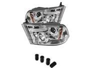 Dodge Ram 1500 Ram 2500 3500 Projector Headlights Halogen Model Only Not Compatible With Factory Projector And LED DRL CCFL Halo LED Non Replaceable LED