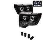 Ford F150 Projector Headlights Halogen Model Only Not Compatible With Xenon HID Model LED Halo LED Black Housing With Clear Lens