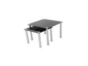AVF Two Nesting Tables in Black Glass and Chrome T32 A