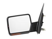 Pilot 04 08 Ford F 150 w Amber Reflector w Amber Signal Lens Power Heated Mirror Left Chrome Black Smooth Textured FD959410FLP