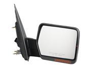 Pilot 04 08 Ford F 150 w Amber Reflector w Amber Signal Lens Power Heated Mirror Right Chrome Black Smooth Textured FD959410FRP