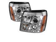 Spyder Auto Cadillac Escalade 02 06 HID Type DRL Halo LED Projector Headlights Chrome PRO YD CE02 HID DRL C