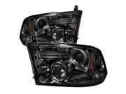 Spyder Auto Dodge Ram 1500 09 12 Non Quad Headlights Halo LED Replaceable LEDs Projector Headlights Smoke PRO YD DR09 HL SM