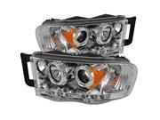 Spyder Auto Dodge Ram 1500 2500 3500 02 05 Halo LED Replaceable LEDs Projector Headlights Chrome PRO YD DR02 HL C