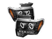 Spyder Auto Ford F150 09 12 CCFL LED Replaceable LEDs Projector Headlights Black PRO YD FF15009 CCFL BK