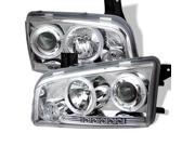Spyder Auto Dodge Charger 06 10 Non HID Halo LED Replaceable LEDs Projector Headlights Chrome PRO YD DCH05 LED C