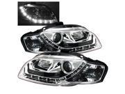 Spyder Auto Audi A4 06 08 Will Not Fit Convertible DRL LED Projector Headlights Chrome PRO YD AA405 DRL C