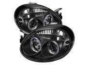 Spyder Auto Dodge Neon 03 05 Halo LED Replaceable LEDs Projector Headlights Black PRO YD DN03 HL BK