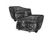 Spyder Auto Nissan Titan 04 10 Nissan Armada Halo LED Replaceable LEDs Projector Headlights Smoke PRO YD NTI04 HL SM