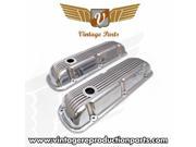 Vintage Small Block Ford Windsor 289 351 Finned Valve Cover with Breather Hole Pair VPAVCFYAB