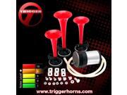 Trigger Horns EVAC3 Tri Trumpet Train Horn Kit with Compressor TRGH162