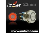 Autoloc 22Mm Momentary Billet Button With Led Red Ring AUTSW47R