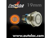 Autoloc 19Mm Momentary Billet Button With Led Orange Ring AUTSW42O