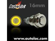 Autoloc 16Mm Latching Billet Button With Led Yellow Ring AUTSW39Y