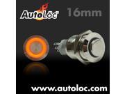Autoloc 16Mm Latching Billet Button With Led Orange Ring AUTSW39O
