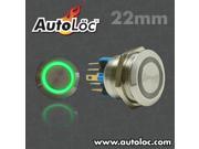 Autoloc 22Mm Latching Billet Button With Green Led Ring AUTSW46G
