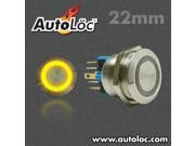 Autoloc 22Mm Latching Billet Button With Yellow Led Ring AUTSW46Y