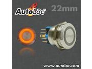 Autoloc 22Mm Latching Billet Button With Orange Led Ring AUTSW46O