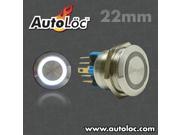Autoloc 22Mm Latching Billet Button With White Led Ring AUTSW46W