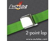 Autoloc 2 Point Green Lap Seat Belt With Airplane Lift Buckle SB2PAGN