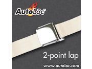 Autoloc 2 Point Off White Lap Seat Belt With Airplane Lift Buckle SB2PAOW