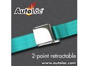 Autoloc 2 Point Retractable Airplane Buckle Aqua Seat Belt 1 Belt SB2PARAQ