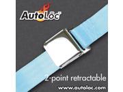 Autoloc 2 Point Retractable Airplane Buckle Sky Blue Seat Belt 1 Belt SB2PARSB