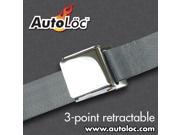 Autoloc 3 Point Retractable Airplane Buckle Charcoal Seat Belt 1 Belt SB3PARCH