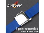 Autoloc 3 Point Retractable Airplane Buckle Dark Blue Seat Belt 1 Belt SB3PARDB