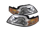 Spyder Auto Ford Mustang 99 04 Amber Crystal Headlights Chrome 5064493