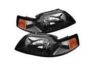 Spyder Auto Ford Mustang 99-04 OEM Amber Headlights - Black 5064349 Spyder Auto Ford Mustang 99-04 OEM Amber Headlights - Black 5064349