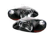 Spyder Auto Honda Civic 96 98 Amber Crystal Headlights Black 5014375