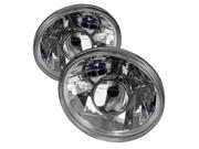 Spyder Auto Universal Round Projector Lamp 7inch W Super White H4 Bulbs Chrome 5024084